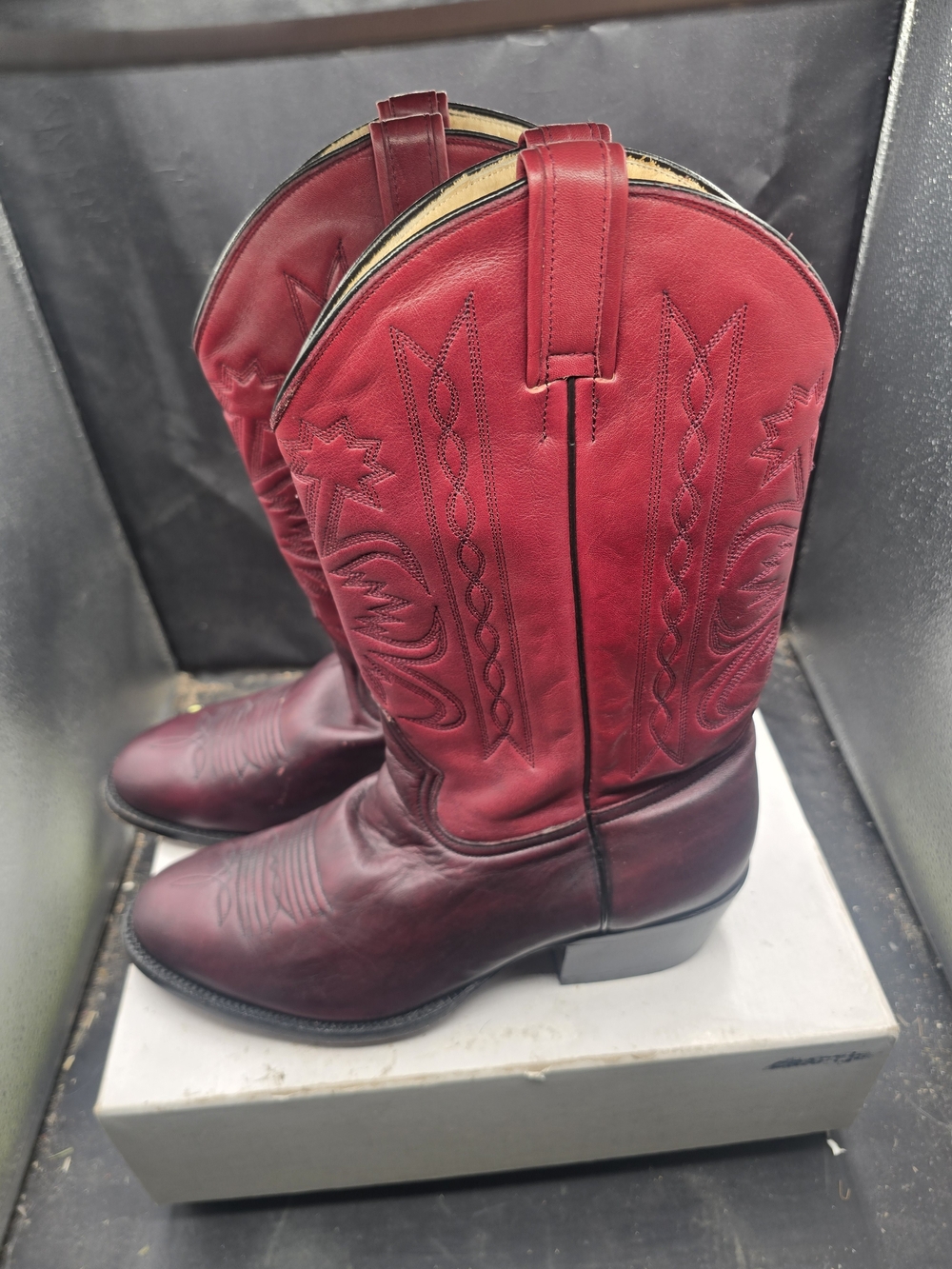 Tecovas Men's Burgundy Leather Western Boots - Picture 4 of 7